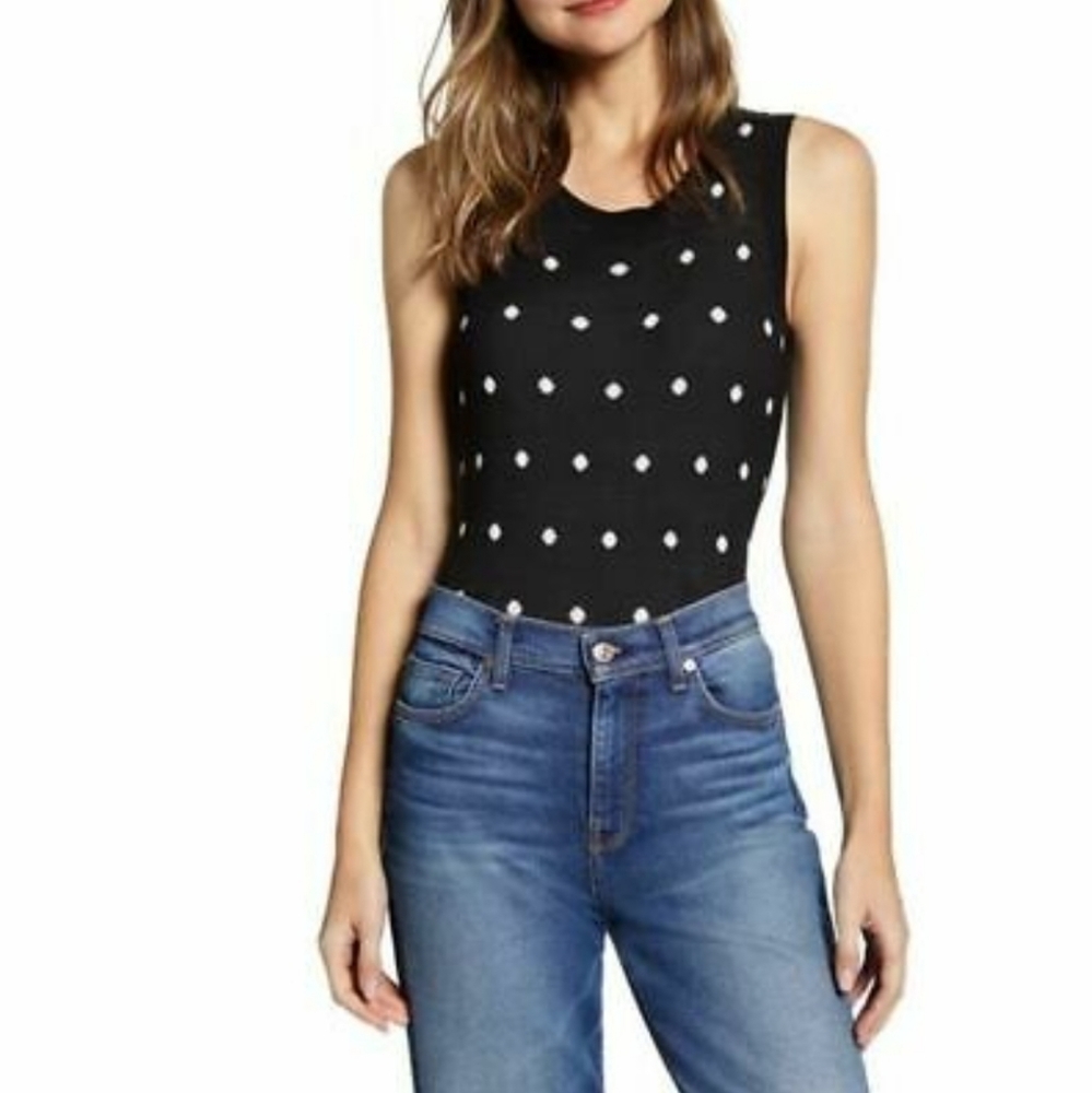 NWT HALOGEN Patterned Crew‎ Neck Knit Tank - Size XS Petite